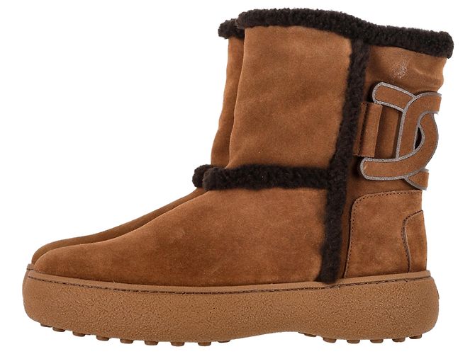 Tod's Kate Shearling Stiefel aus braunem Wildleder - Ansicht 5