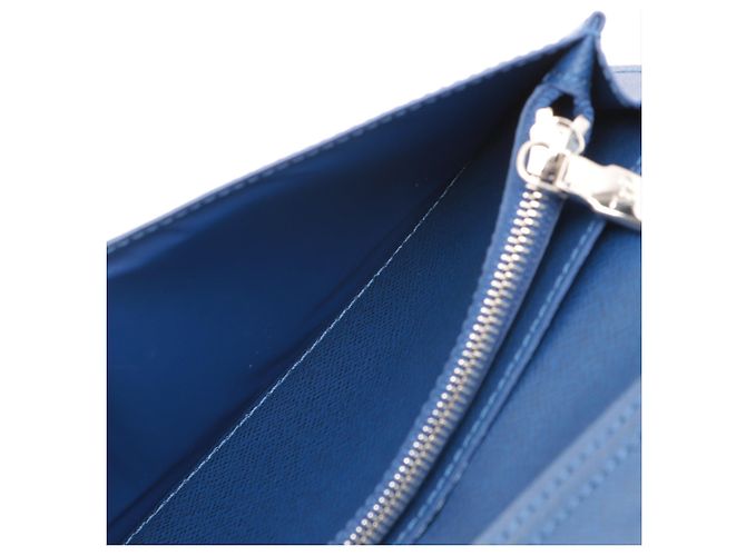 Louis Vuitton Monogram Taigarama Brazza Bifold Langbörse Blau - Ansicht 3