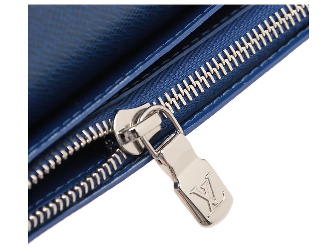 Louis Vuitton Monogram Taigarama Brazza Bifold Langbörse Blau - Ansicht 7