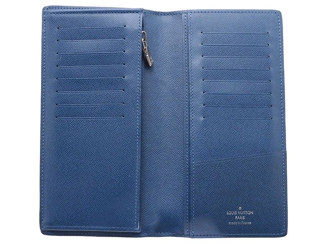 Louis Vuitton Monogram Taigarama Brazza Bifold Langbörse Blau - Ansicht 8