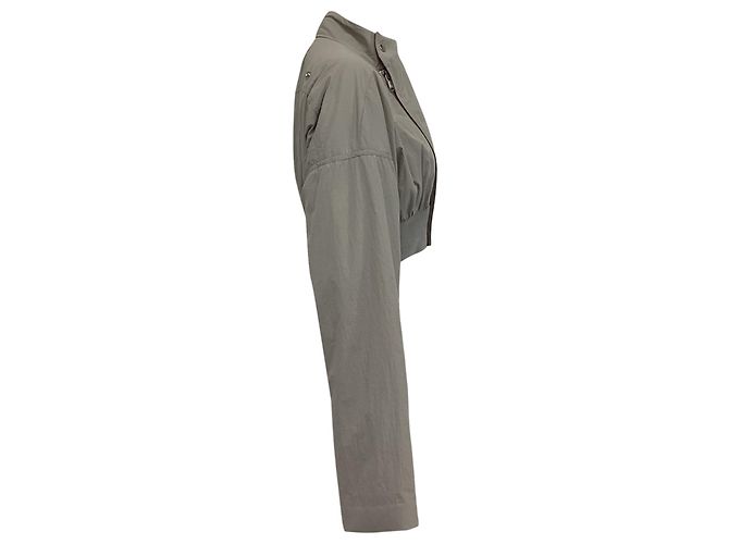 Rick Owens Hollywood Cropped Flugjacke aus grauem Polyamid - Ansicht 3