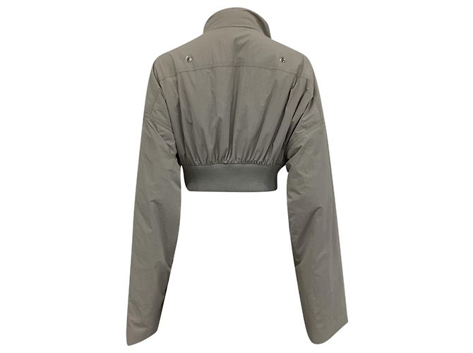 Rick Owens Hollywood Cropped Flugjacke aus grauem Polyamid - Ansicht 4