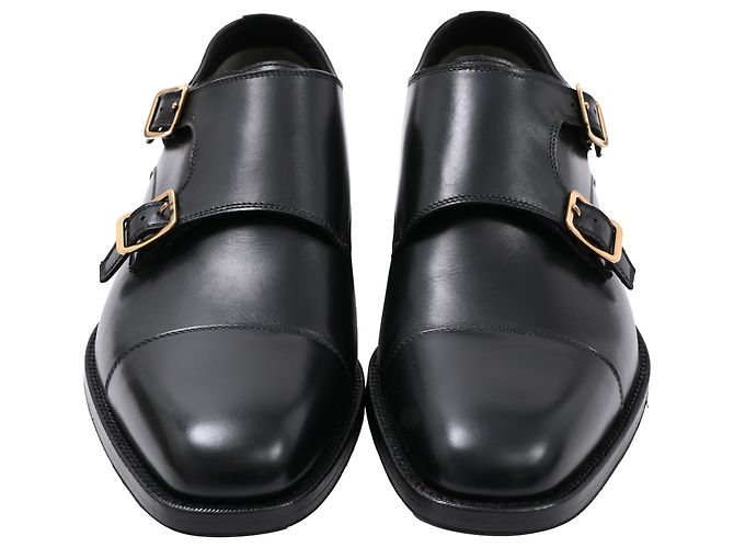 Sapatos de dupla fivela Claydon da Tom Ford em couro preto - vista 2