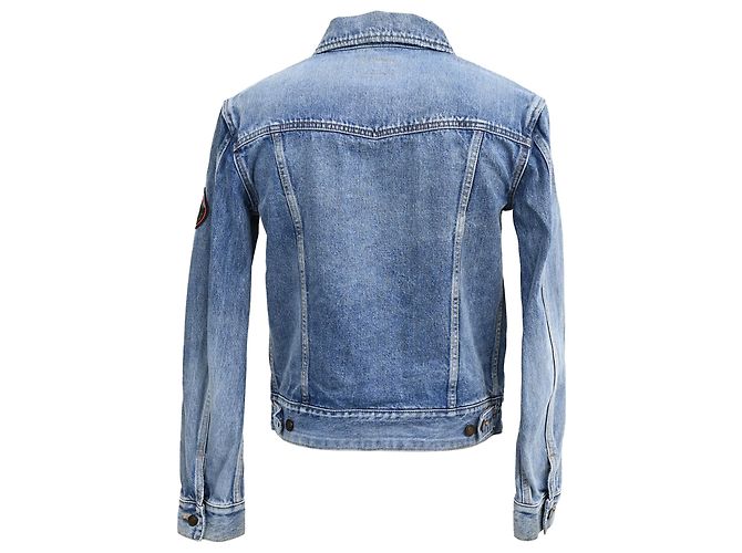 Giacca Classica Saint Laurent in Denim Blu Chiaro - vista 3