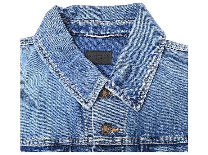 Giacca Classica Saint Laurent in Denim Blu Chiaro - vista 4