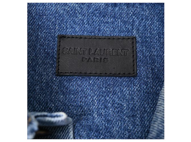 Giacca Classica Saint Laurent in Denim Blu Chiaro - vista 5