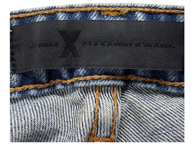 Jeans de tiro medio en algodón azul Alexander Wang Azul claro - vista 3