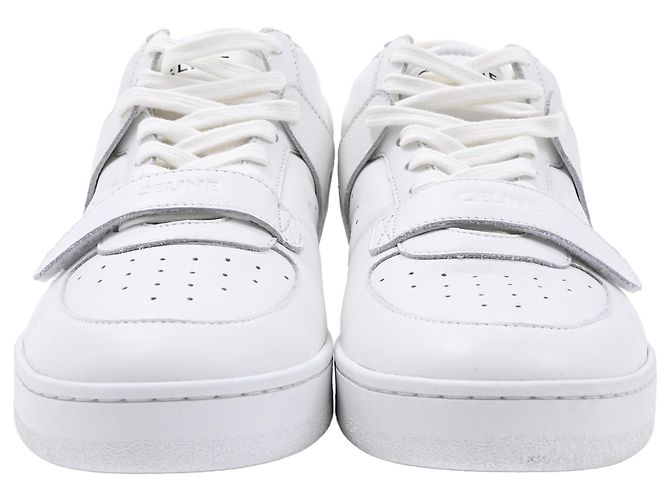 Céline Sneakers alte Celine CT. 02 Mid in pelle bianca Bianco Crudo - vista 2