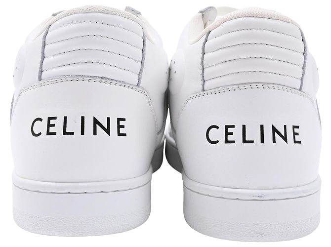 Céline Sneakers alte Celine CT. 02 Mid in pelle bianca Bianco Crudo - vista 3
