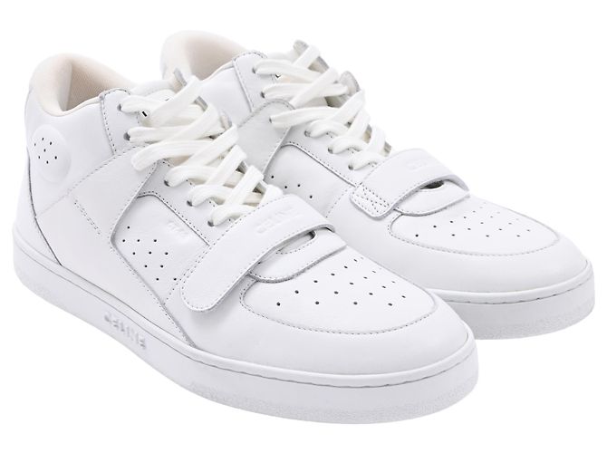 Céline Sneakers alte Celine CT. 02 Mid in pelle bianca Bianco Crudo - vista 4