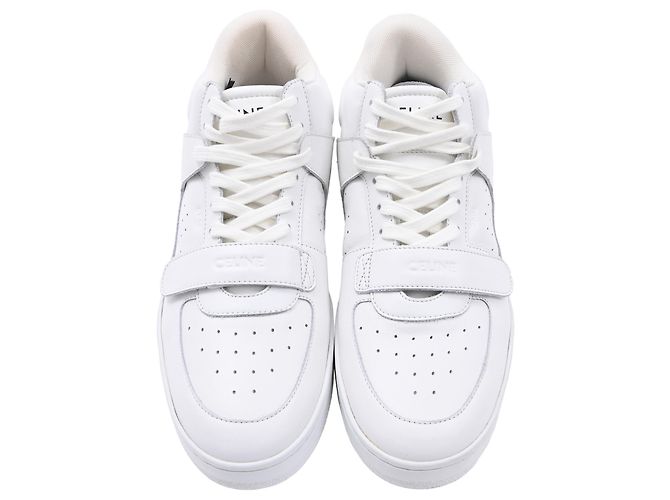 Céline Sneakers alte Celine CT. 02 Mid in pelle bianca Bianco Crudo - vista 5