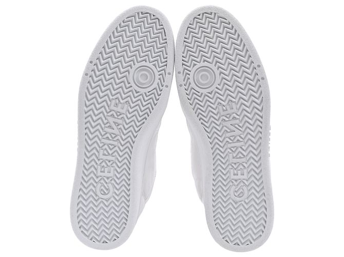 Céline Sneakers alte Celine CT. 02 Mid in pelle bianca Bianco Crudo - vista 6