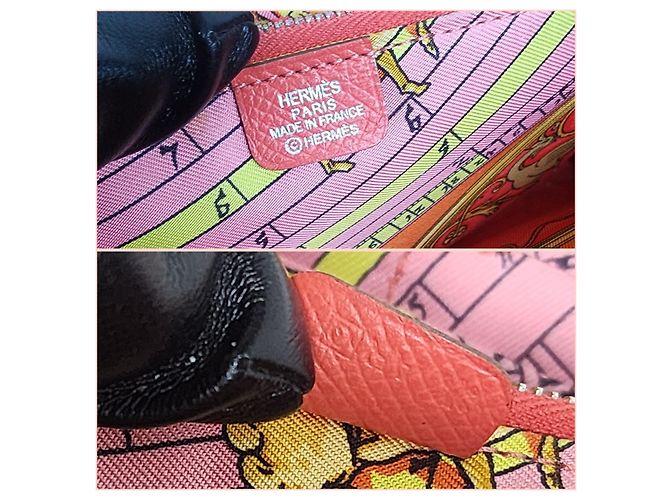 Hermès Azap Ledergeldbörse rosa orange Pink - Ansicht 15