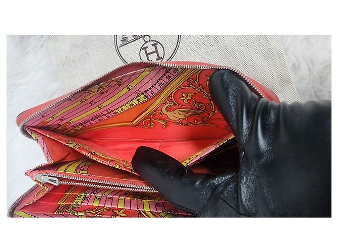 Hermès Azap Ledergeldbörse rosa orange Pink - Ansicht 7