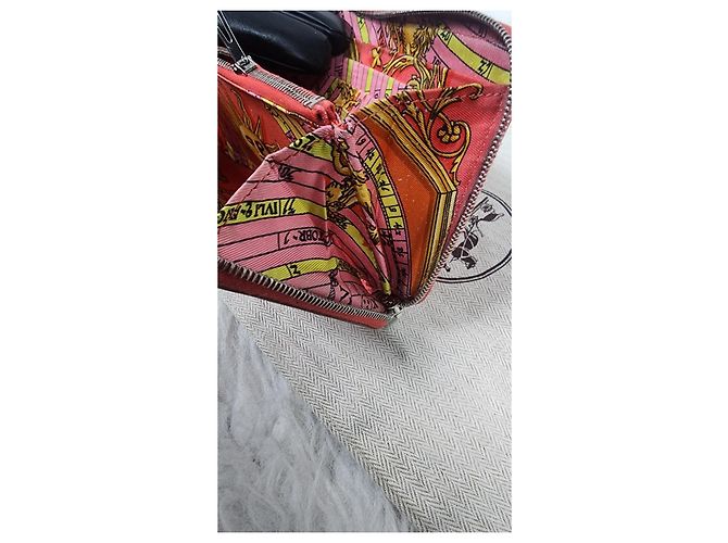 Hermès Azap Ledergeldbörse rosa orange Pink - Ansicht 8