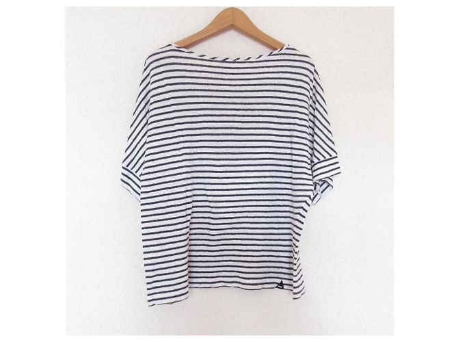 Autre Marque Camiseta ancha de algodón y lino Denham Negro - vista 2