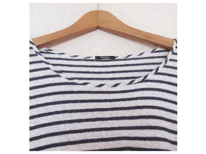 Autre Marque Camiseta ancha de algodón y lino Denham Negro - vista 3