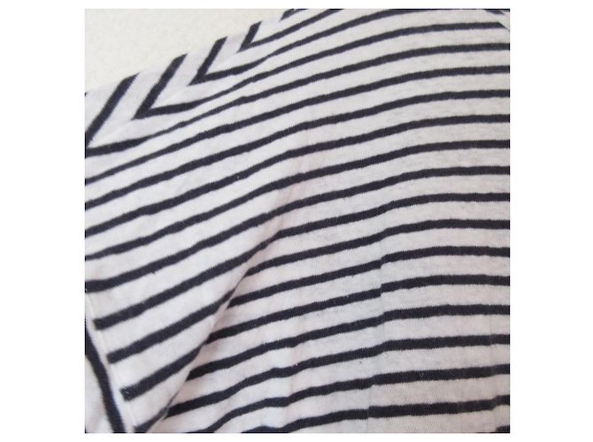 Autre Marque Camiseta ancha de algodón y lino Denham Negro - vista 4