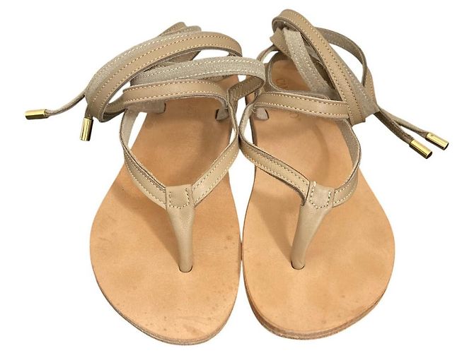 Autre Marque Sandali in pelle con lacci Caminando Beige - vista 2