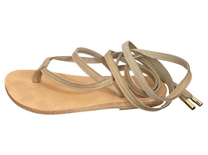 Autre Marque Sandali in pelle con lacci Caminando Beige - vista 3