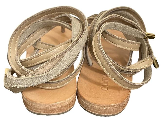 Autre Marque Sandali in pelle con lacci Caminando Beige - vista 4