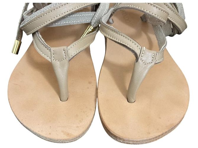 Autre Marque Sandali in pelle con lacci Caminando Beige - vista 7