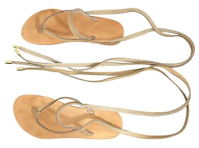 Autre Marque Sandali in pelle con lacci Caminando Beige - vista 9