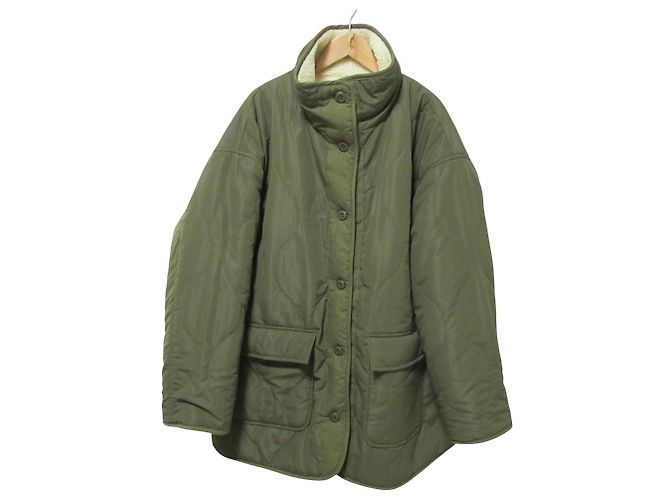 Autre Marque Abrigo acolchado reversible de cuello alto FREAK'S STORE Verde Crudo Caqui - vista 4