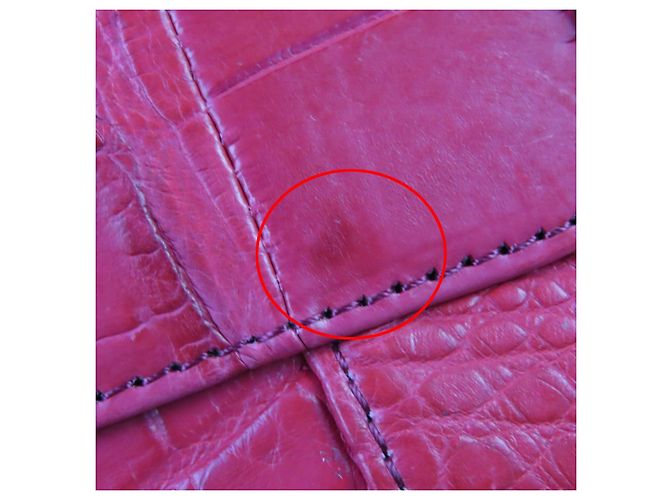 Autre Marque Borsa a mano in coccodrillo COCOCELUX GOLD Rosso - vista 15