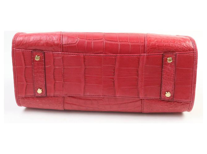 Autre Marque Borsa a mano in coccodrillo COCOCELUX GOLD Rosso - vista 4