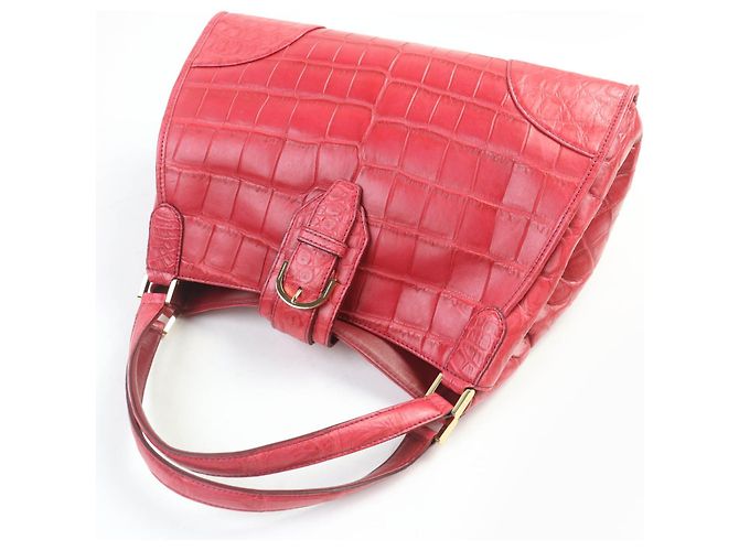 Autre Marque Borsa a mano in coccodrillo COCOCELUX GOLD Rosso - vista 5