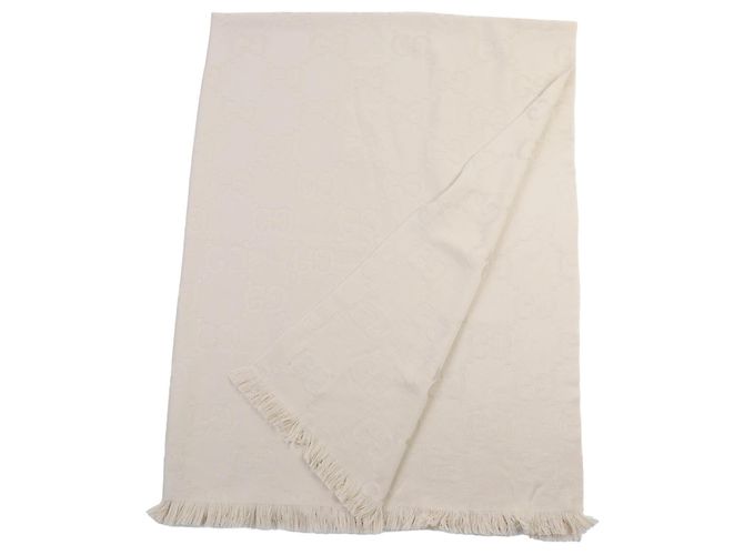 Sciarpa in lana GG Jacquard Gucci Beige - vista 2