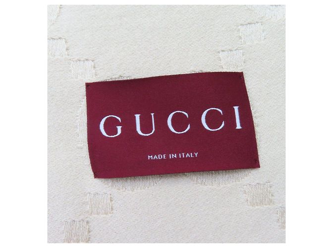 Sciarpa in lana GG Jacquard Gucci Beige - vista 4