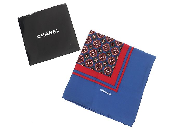 Timeless Pañuelo de seda Chanel Roja Azul - vista 2