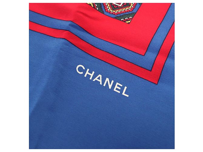 Timeless Pañuelo de seda Chanel Roja Azul - vista 5