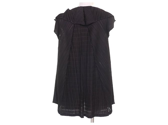 Issey Miyake A-Linien-Tunika aus Polyester mit Switch-Design PLEATS PLEASE Bronze Dunkelbraun - Ansicht 3