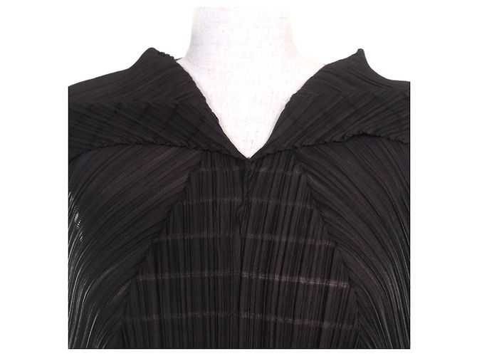 Issey Miyake A-Linien-Tunika aus Polyester mit Switch-Design PLEATS PLEASE Bronze Dunkelbraun - Ansicht 4