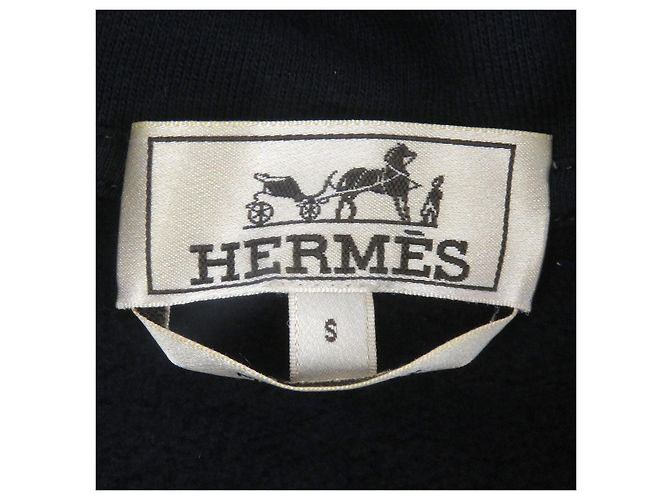 Hermès Hoodie aus Baumwolle Hermes Run H Side line Blau Marineblau - Ansicht 7