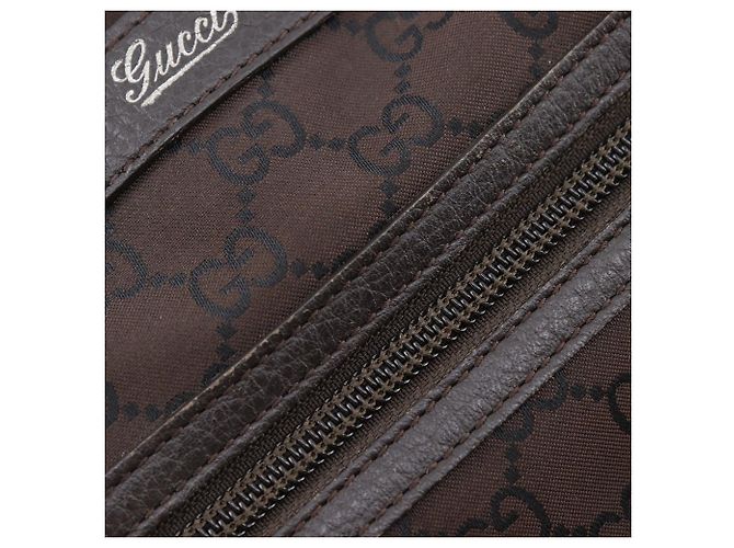 Gucci Abbey Linie Nylon Canvas Tote Bag Braun - Ansicht 12