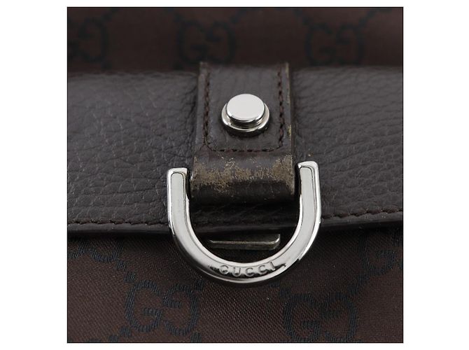 Gucci Abbey Linie Nylon Canvas Tote Bag Braun - Ansicht 14