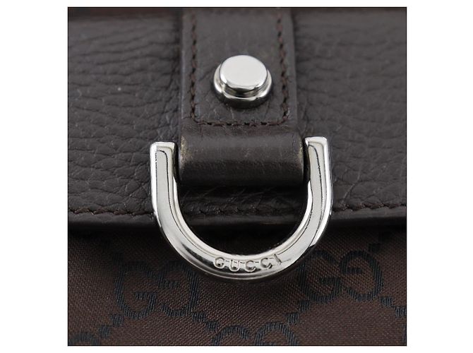 Gucci Abbey Linie Nylon Canvas Tote Bag Braun - Ansicht 15