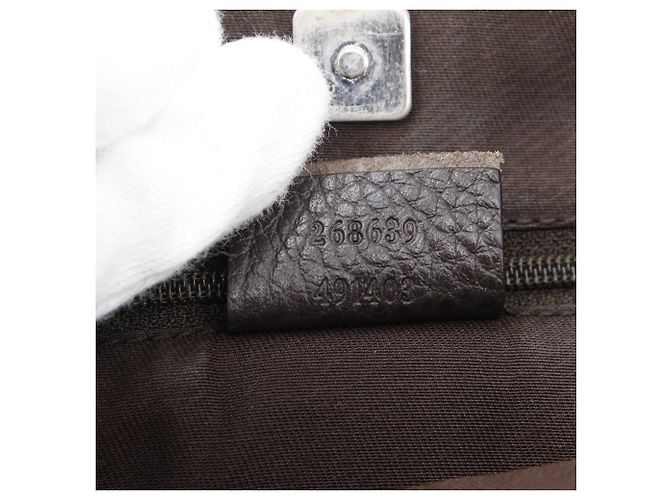 Gucci Abbey Linie Nylon Canvas Tote Bag Braun - Ansicht 19