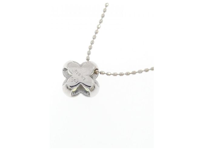 Autre Marque Collana in oro bianco Au750 con fiore, peridoto e diamanti Verde - vista 4