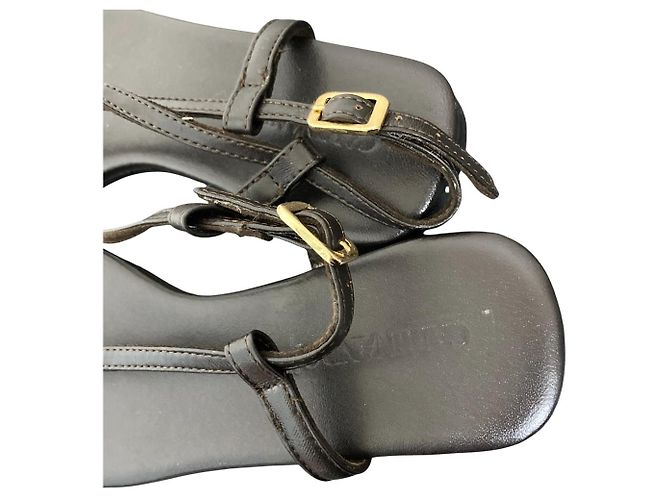 Autre Marque CAMINANDO Leather Square Toe Strap Sandals Brown - view 10