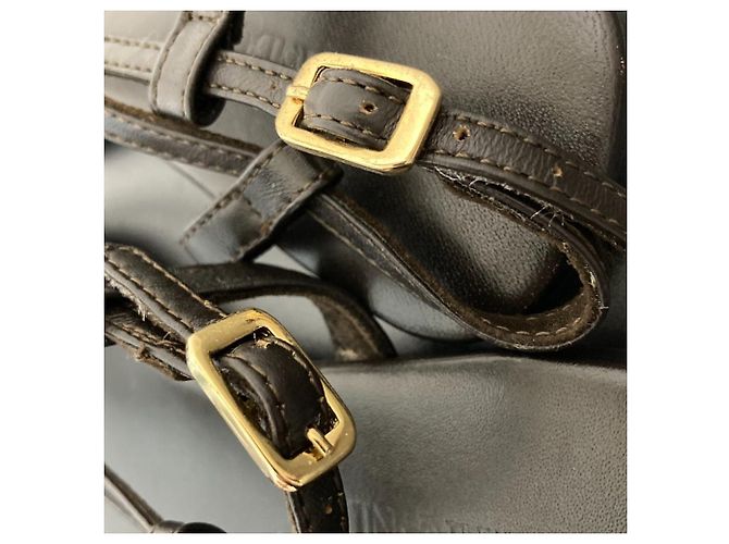 Autre Marque CAMINANDO Leather Square Toe Strap Sandals Brown - view 11