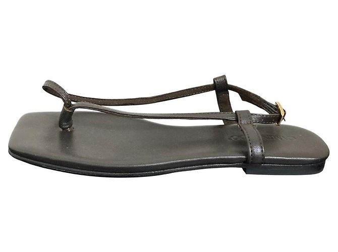 Autre Marque CAMINANDO Leather Square Toe Strap Sandals Brown - view 3