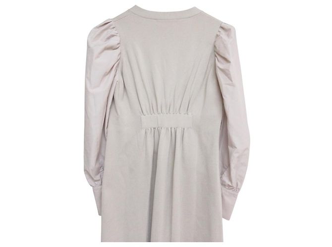 Autre Marque CELFORD Puffärmel Langstrickkleid Beige - Ansicht 4