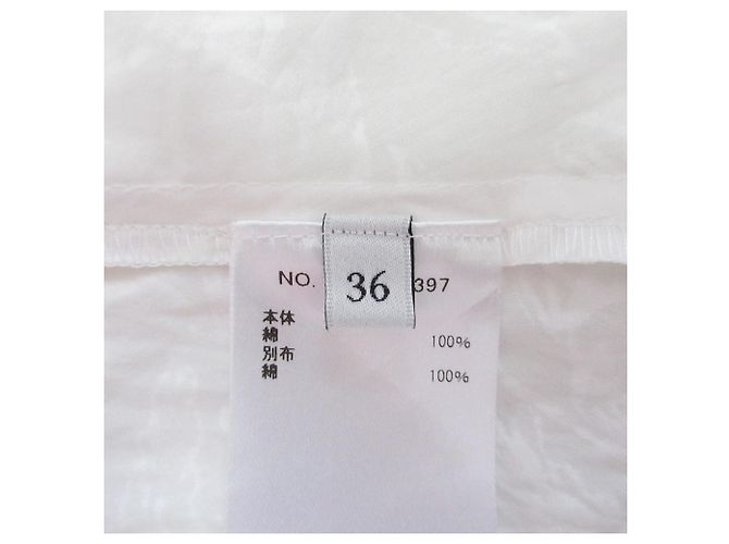 Autre Marque Vestido Largo Botánico de Algodón Ebure Blanco - vista 9