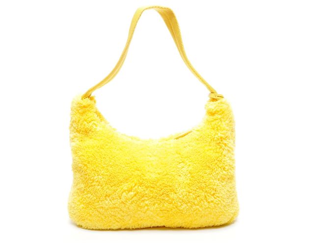 Prada Terry Re-Edition 2000 Spugna Schultertasche Gelb - Ansicht 2