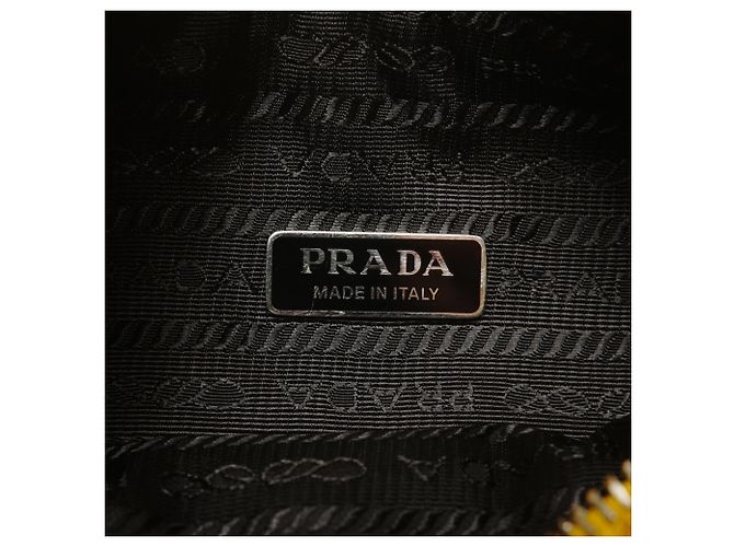 Prada Terry Re-Edition 2000 Spugna Schultertasche Gelb - Ansicht 9